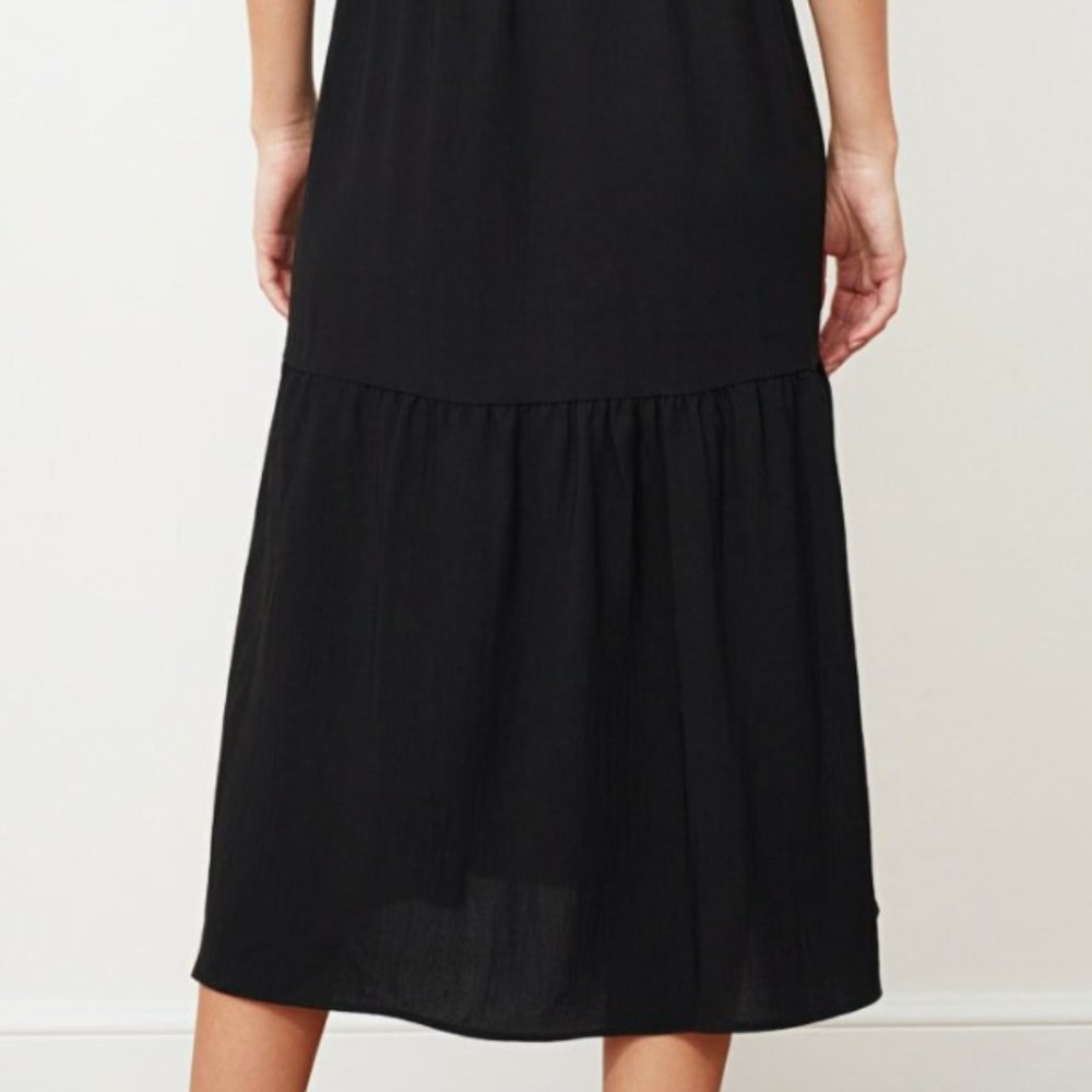 Organic Cotton Black Wide Cut Maxi Dress - Picture 9 of 9
